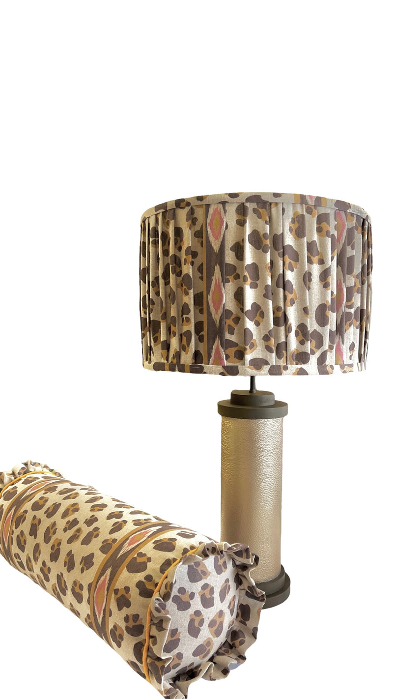 BON-BON Bolster cushions - ‘Bangy’ Jungle colourway/Sahara Yellow piping